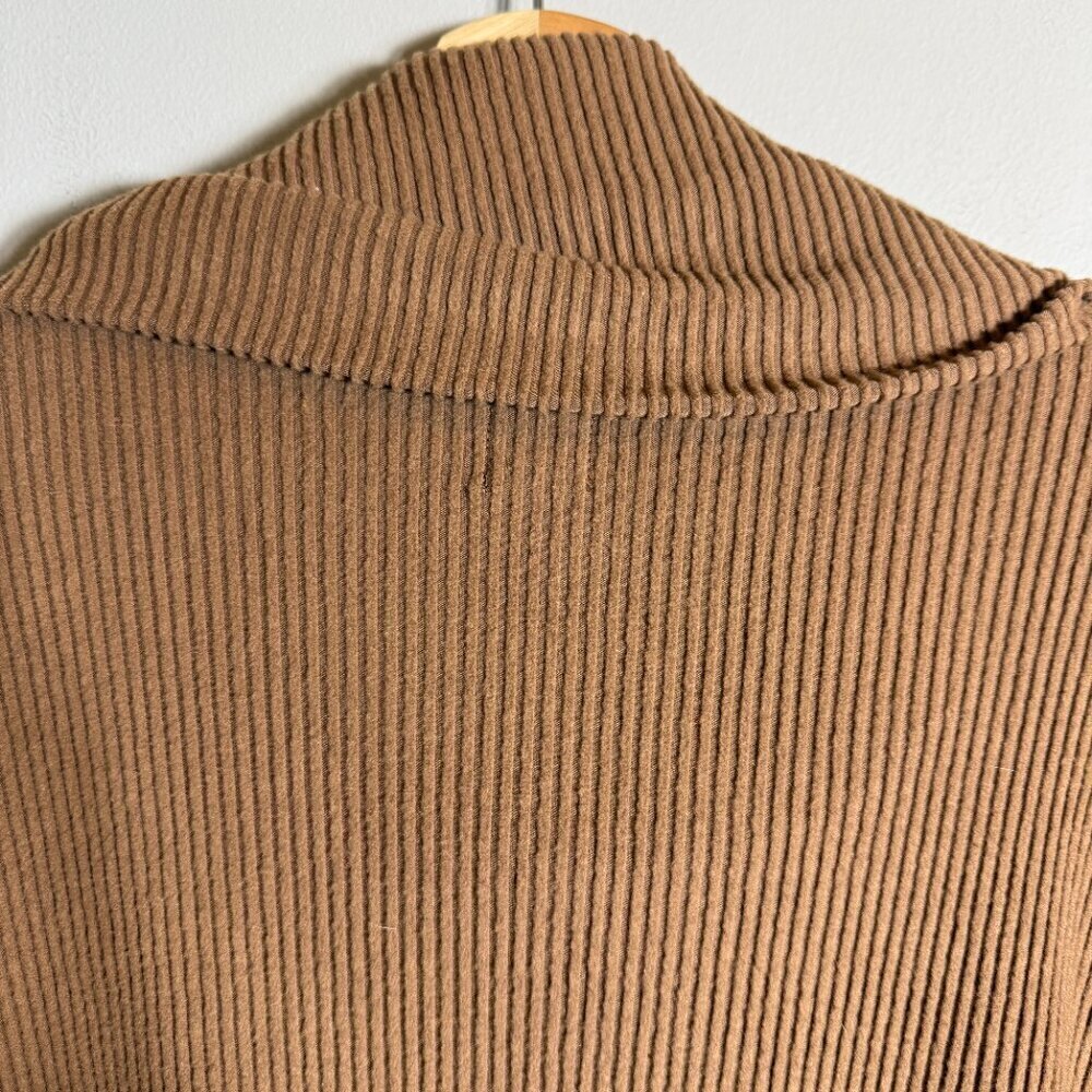 Gap Ribbed Cowl Neck Sweater Mini Dress Women's Large Brazen Brown Cozy Knit - Picture 11 of 14